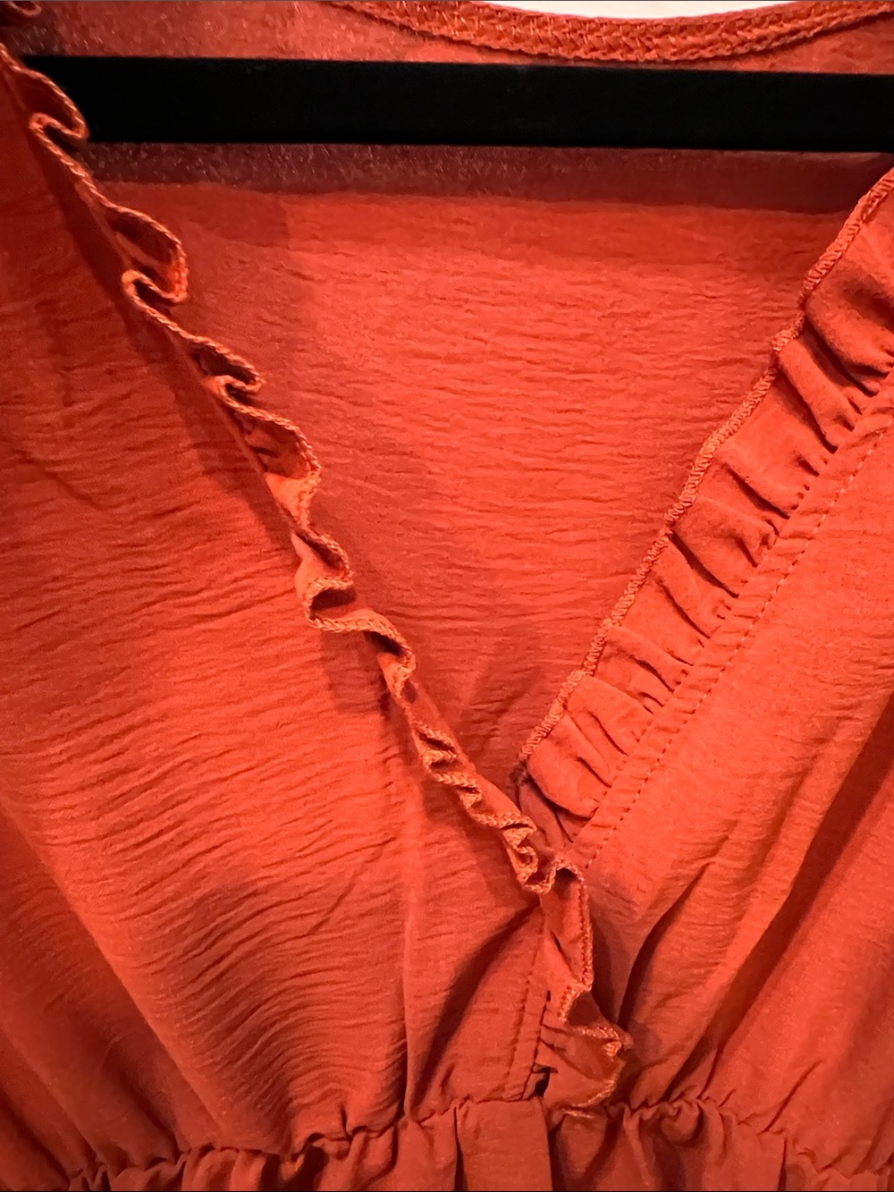 Source Unknown Rust Ruffle High-Low Dress - Picture 4 of 5